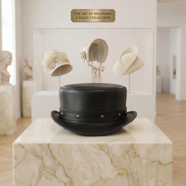 Step Into the Spotlight The Ultimate Handcrafted Black Leather Top Hat