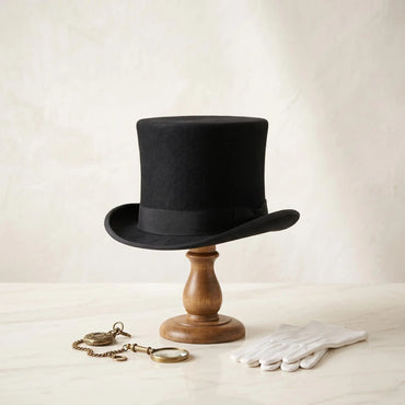 Handmade Black Silk Top Hat – Victorian, Steampunk & Gothic Costume Accessory