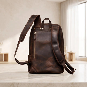 Full-Grain Leather Backpack | 14-Inch Laptop & Travel Daypack