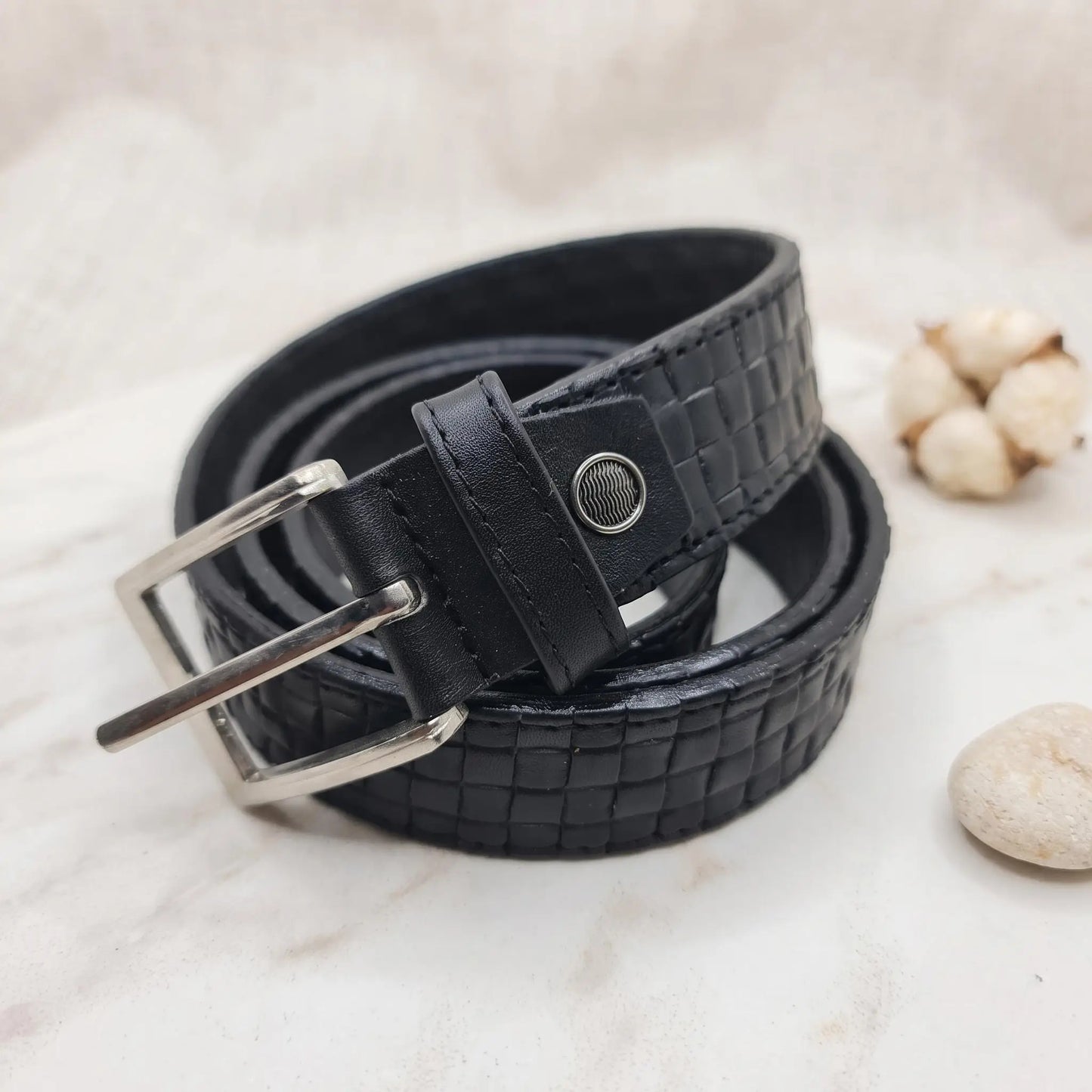 Men’s Embossed Crocodile Leather Belt | Classic Black & Rich Brown