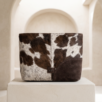 Natural Dark Brown & White Hair-On Cowhide Leather Hobo Bag