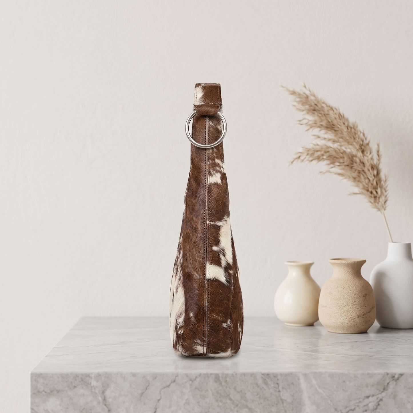 Premium Natural Brown & White Hair-On Cowhide Leather Bag
