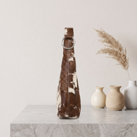 Premium Natural Brown & White Hair-On Cowhide Leather Bag