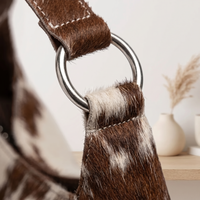 Premium Natural Brown & White Hair-On Cowhide Leather Bag