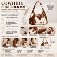 Premium Natural Brown & White Hair-On Cowhide Leather Bag