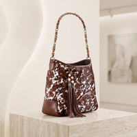Natural Brown & White Speckled Hair-On Cowhide Leather Bag