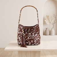 Natural Brown & White Speckled Hair-On Cowhide Leather Bag