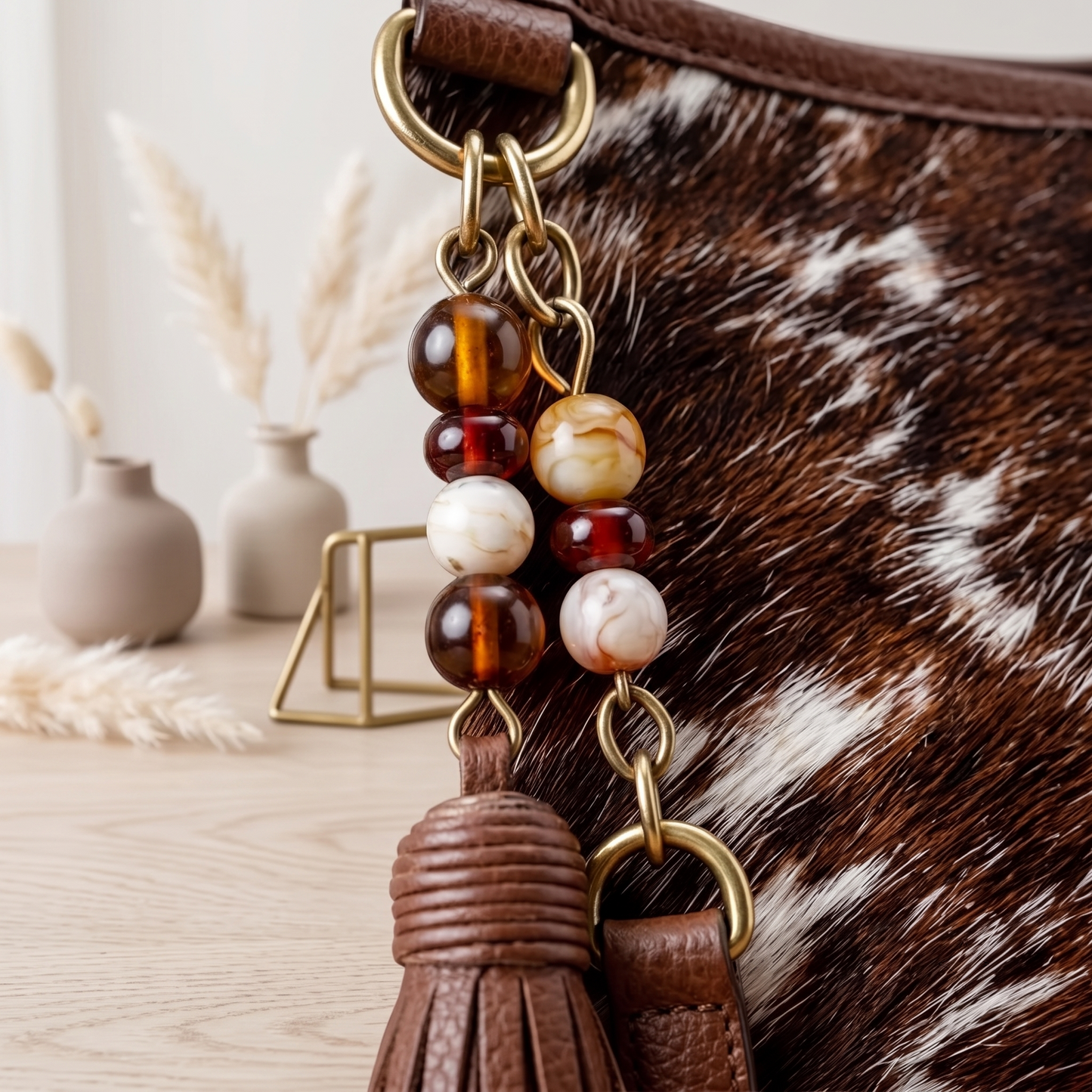 Natural Brown & White Speckled Hair-On Cowhide Leather Bag