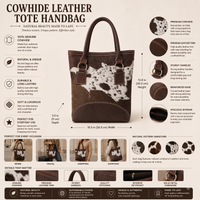 Natural Dark Brown & White Hair-On Cowhide Leather Tote Bag