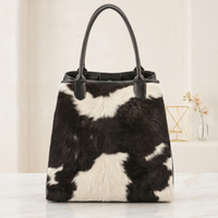 Natural Black & White Hair-On Cowhide Leather Bag