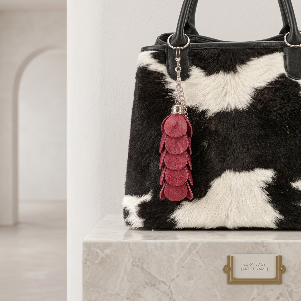Natural Black & White Hair-On Cowhide Leather Bag