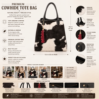 Natural Black & White Hair-On Cowhide Leather Bag