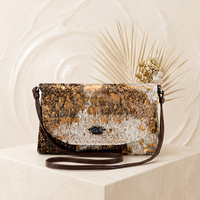Natural Tan Brown Speckled Hair-On Cowhide Leather Bag