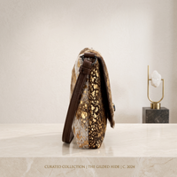 Natural Tan Brown Speckled Hair-On Cowhide Leather Bag