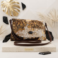 Natural Tan Brown Speckled Hair-On Cowhide Leather Bag