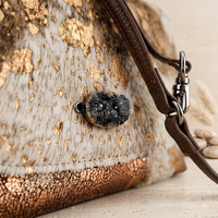 Natural Tan Brown Speckled Hair-On Cowhide Leather Bag