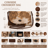 Natural Tan Brown Speckled Hair-On Cowhide Leather Bag