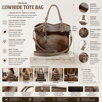 Natural Taupe Brown Hair-On Cowhide Leather Tote Bag