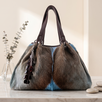 Natural Grey-Brown Hair-On Cowhide Leather Tote Bag