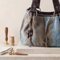 Natural Grey-Brown Hair-On Cowhide Leather Tote Bag