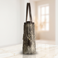 Natural Grey Black Speckled Hair-On Cowhide Leather Bag