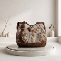Natural Brown Grey Brindle Hair-On Cowhide Leather Bag