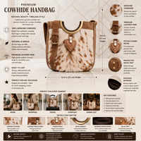 Natural Brown Grey Brindle Hair-On Cowhide Leather Bag