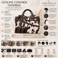 Natural Black & Cream Speckled Hair-On Cowhide Leather Handbag