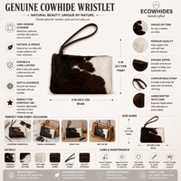 Natural Black & White Hair-On Cowhide Leather Wristlet Bag
