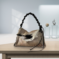 Natural Grey Black Brindle Hair-On Cowhide Leather Shoulder Bag | Handcrafted Luxury Western Handbag