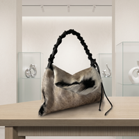 Natural Grey Black Brindle Hair-On Cowhide Leather Shoulder Bag | Handcrafted Luxury Western Handbag