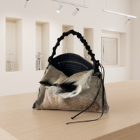Natural Grey Black Brindle Hair-On Cowhide Leather Shoulder Bag | Handcrafted Luxury Western Handbag