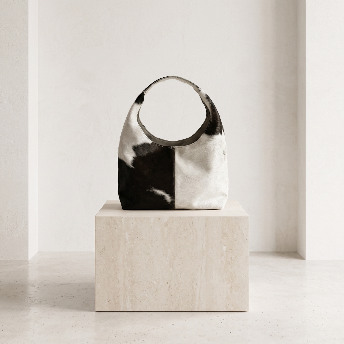 Natural Black & White Hair-On Cowhide Leather Bag