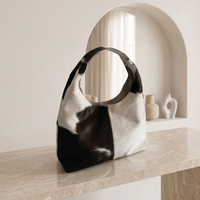 Natural Black & White Hair-On Cowhide Leather Bag