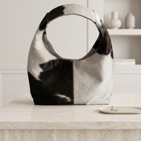 Natural Black & White Hair-On Cowhide Leather Bag