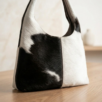 Natural Black & White Hair-On Cowhide Leather Bag