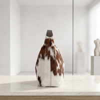 Natural Brown & White Hair-On Cowhide Leather Shoulder Bag