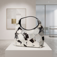 Natural White & Black Spotted Hair-On Cowhide Leather Bag