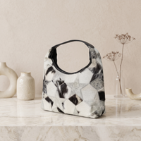Natural White & Black Spotted Hair-On Cowhide Leather Bag