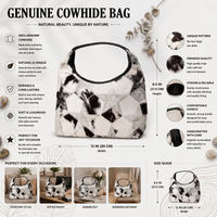 Natural White & Black Spotted Hair-On Cowhide Leather Bag