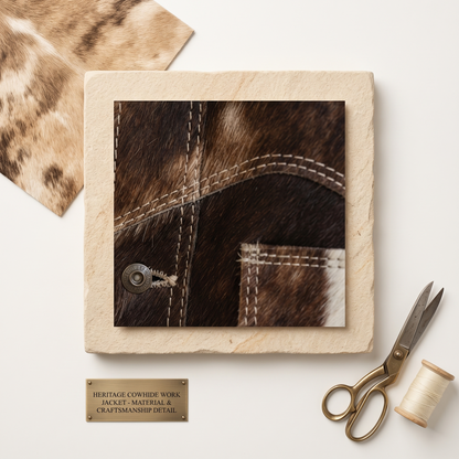 Men's Brown Cowhide Patchwork Western Leather Jacket
