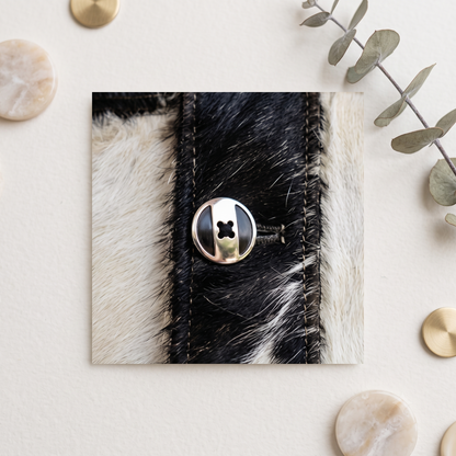 Brown & White Hair-on Cowhide Double-Breasted Trench Jacket