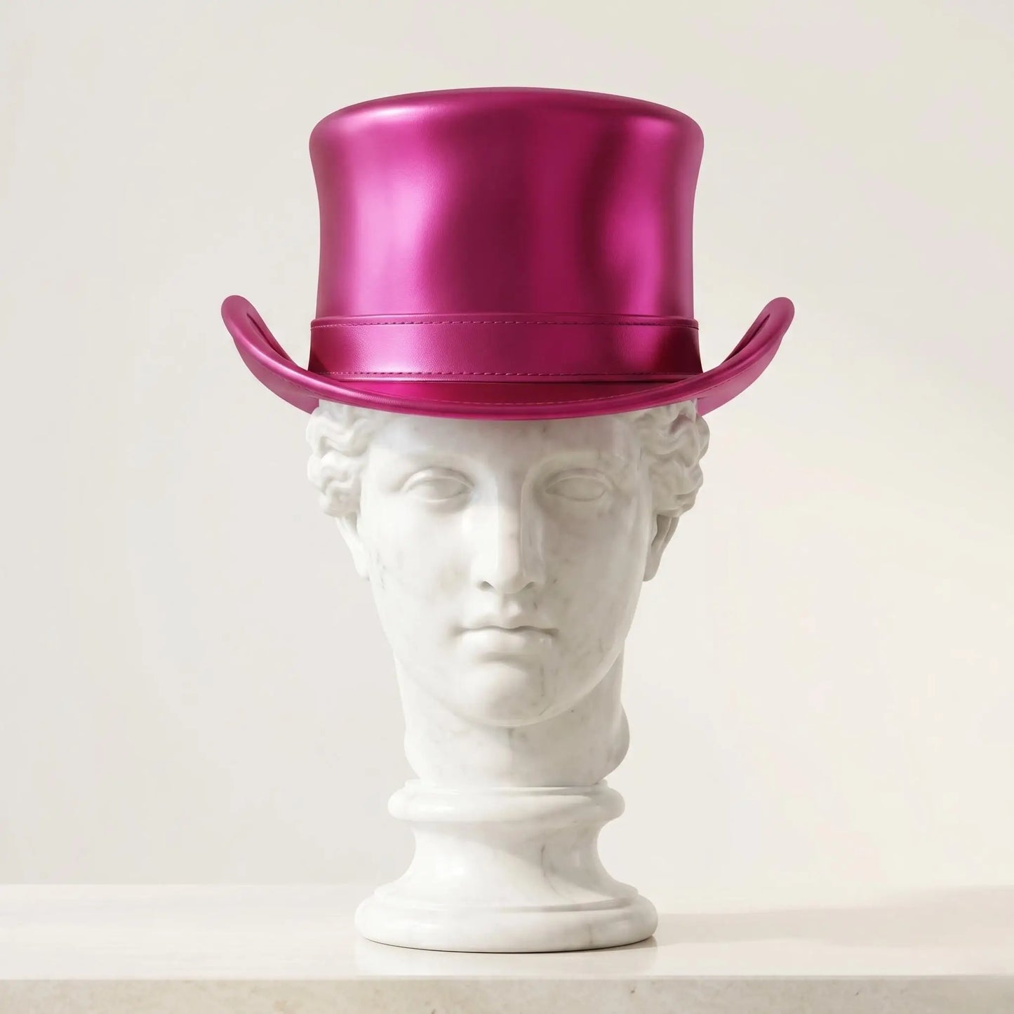 Metallic Pink Steampunk Top Hat – Victorian Festival Statement Piece
