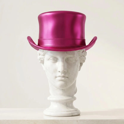 Metallic Pink Steampunk Top Hat – Victorian Festival Statement Piece
