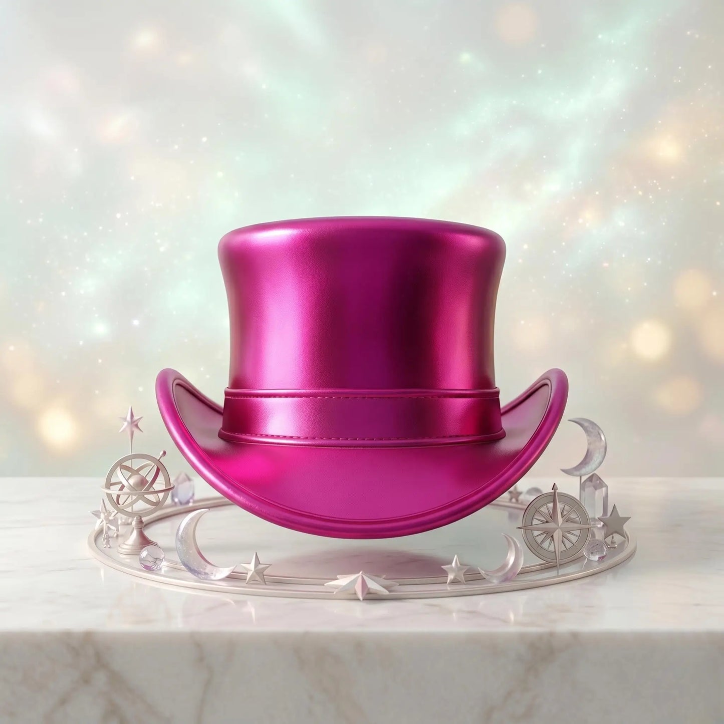 Metallic Pink Steampunk Top Hat – Victorian Festival Statement Piece