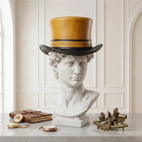 Handmade Yellow & Black Leather Steampunk Top Hat | Victorian Gothic Cosplay Accessory