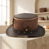 Meet the Ultimate Leather Steampunk Top Hat