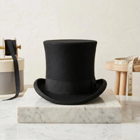 Handmade Wool Felt & Leather Top Hat | Victorian Steampunk Statement Headwear