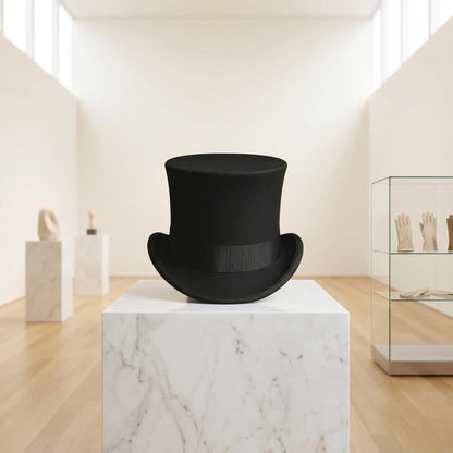 Handmade Wool Felt & Leather Top Hat | Victorian Steampunk Statement Headwear