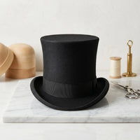 Handmade Wool Felt & Leather Top Hat | Victorian Steampunk Statement Headwear